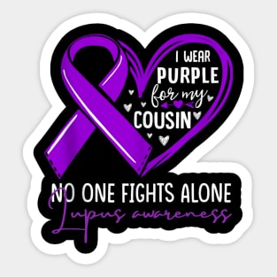 I wear purple for my cousin lupus awareness Sticker